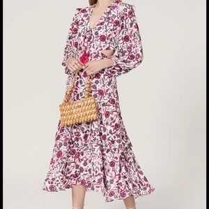 Alexis Nakkita Berry Midi Dress M - New